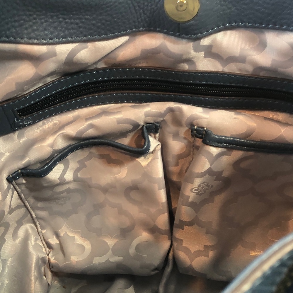 OrYANY Chic Soft Blue Pebble Leather Hobo Bag Gold Hardware and Studs NWOT - Picture 10 of 16